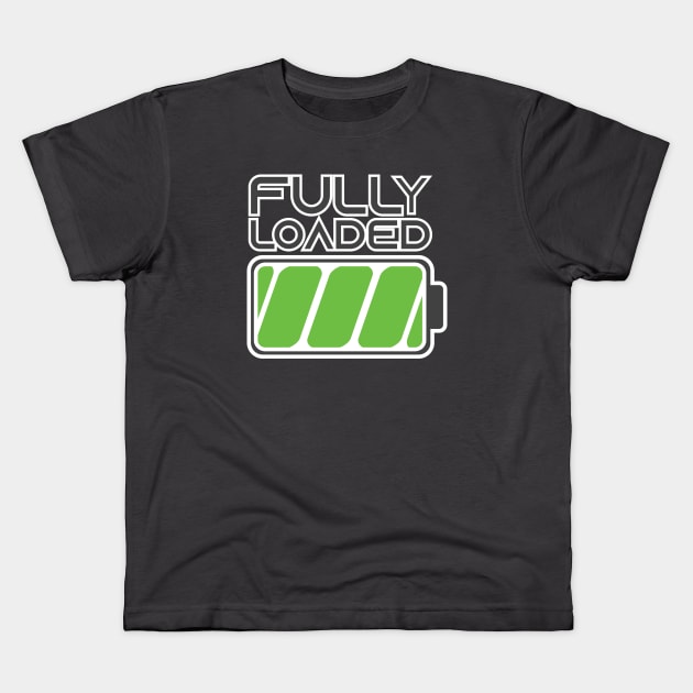 Fully Loaded Battery Symbol Kids T-Shirt by Shapetrix